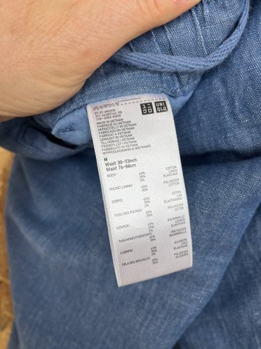 Přírodní kalhoty Uniqlo 63 % bavlna 35 % len