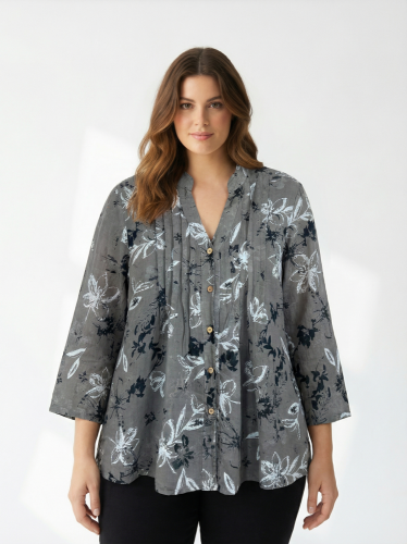 Oversize tunika Made in Italy 100 % len