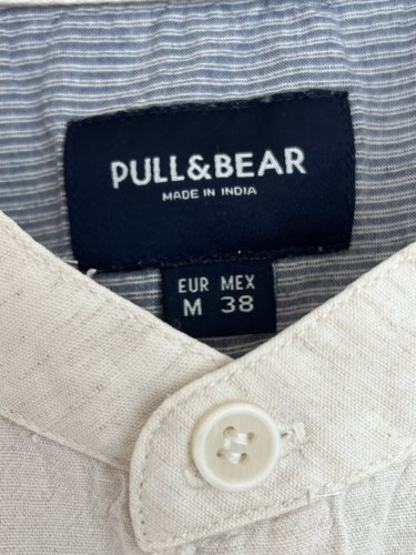 Přírodní košile PULL&BEAR 86 % bavlna 14 % len