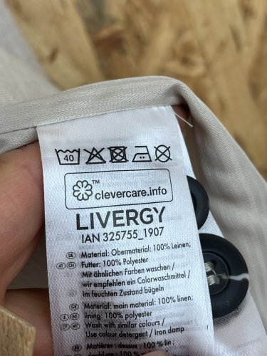 Pánské sako Livergy 100 % len