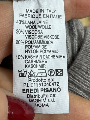 Pánský svetr Eredi Pisano 40 % vlna 10 % kašmír