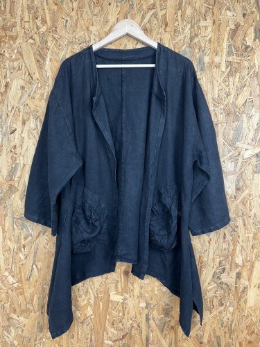 Lněný kardigan Made in Italy 100 % len