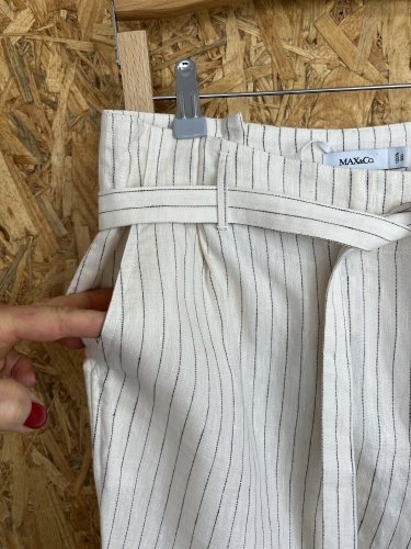 Lněné kalhoty Max&Co. 100 % len