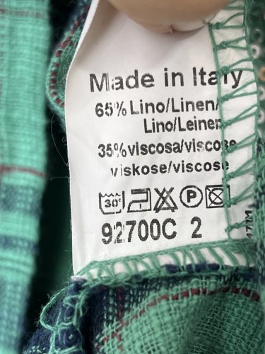 Lněná košile Made in Italy 65 % len 35 % viskoza