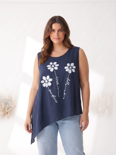 Asymetrický top Liberty 100 % len a 100 % bavlna