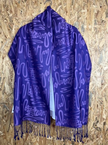 Maxi šál Made in Germany 50 % vlna 50 % hedvábí