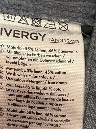 Přírodní kalhoty Livergy 55 % len 45 % bavlna