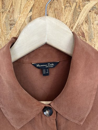Košilové šaty Massimo Dutti s podílem bavlny a hedvábí