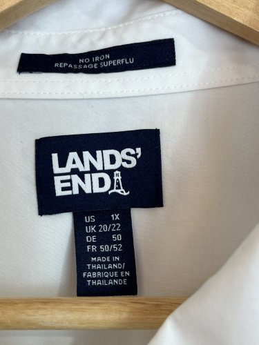Prodloužená košile Lands`End 100 % bavlna