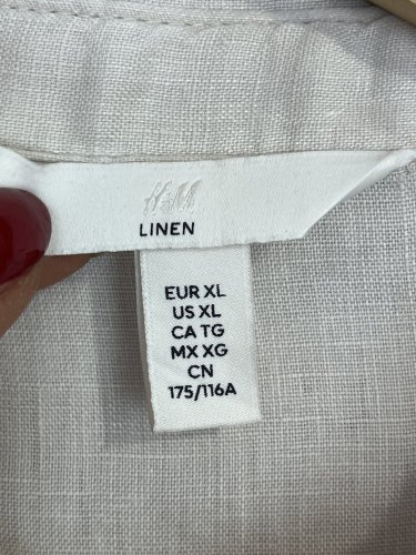 Oversize lněná košile H&M 100 % len