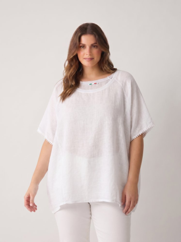 Oversize tunika Made in Italy s podílem bavlny a lnu