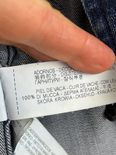 Riflová bunda ZARA 100 % bavlna a 100 % kůže