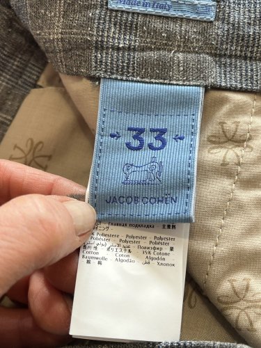 Pánské kalhoty Jacob Cohen 75 % vlna 25 % hedvábí