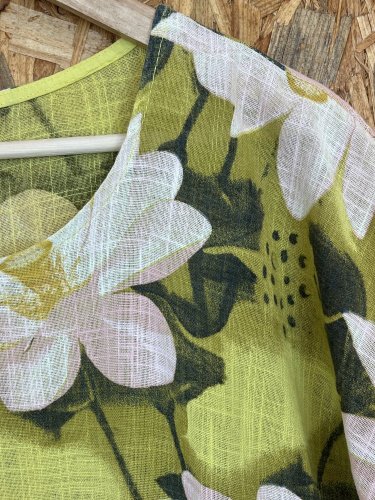 Přírodní tunika Made in Italy s podílem lnu a bavlny