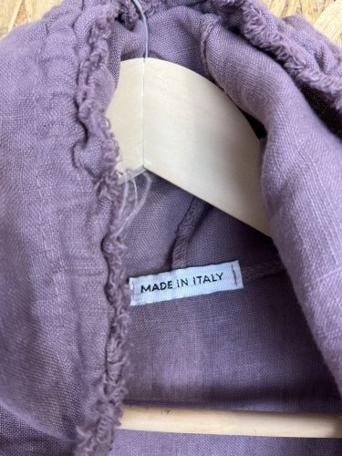 Prodloužený lněný kardigan Made in Italy 100 % len