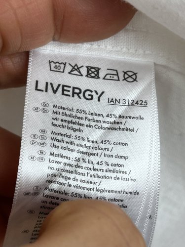 Pánská košile Livergy 55 % len 45 % bavlna